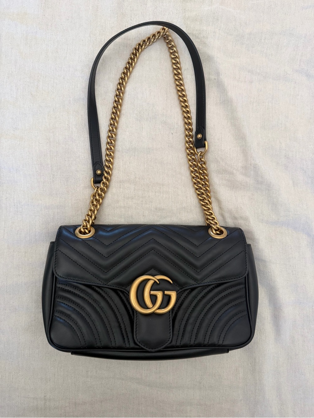 Gucci Marmont Black Leather Shoulder Bag